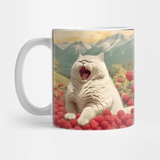 Berrylicious Retro Whiskers: Kitschy Cats and Sweet Berries Mug